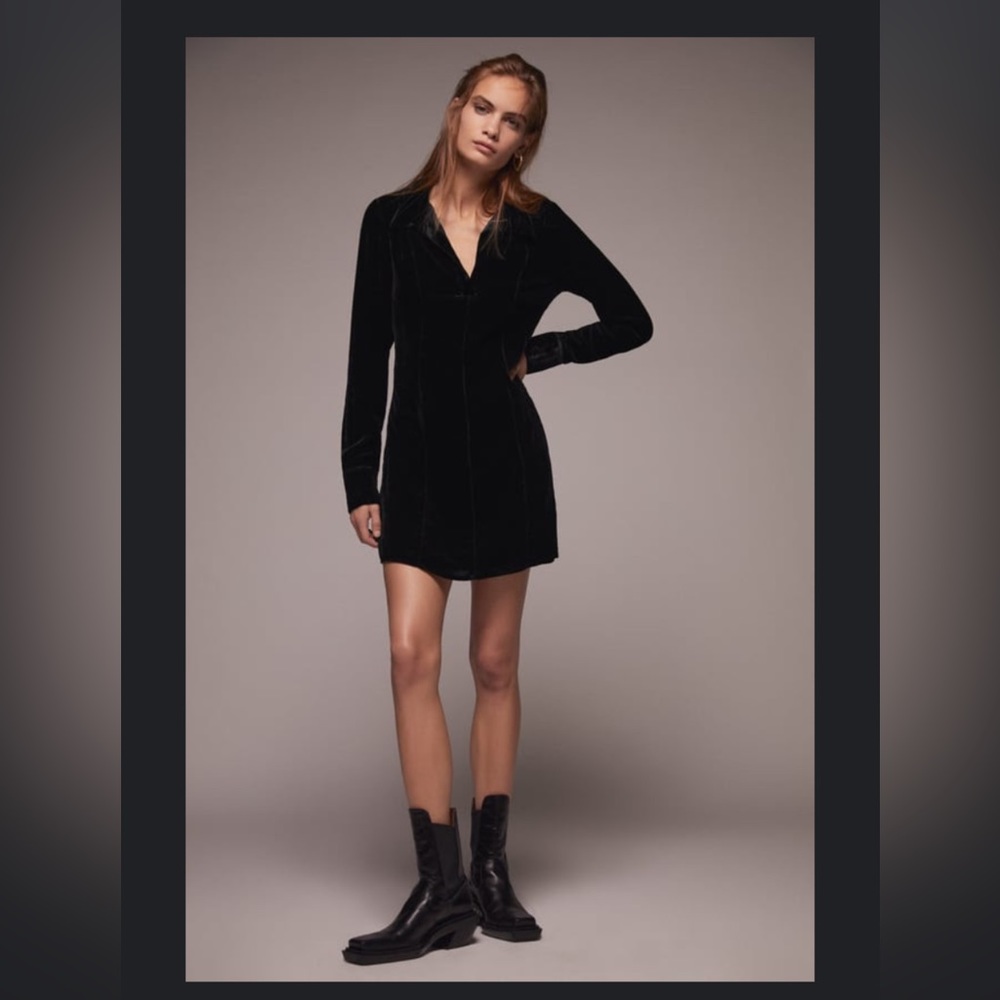 Zara black velvet dress